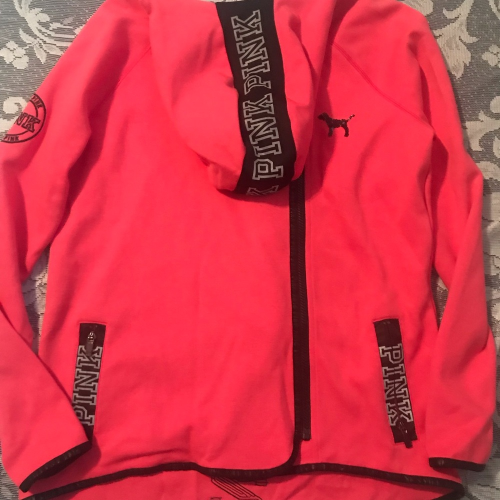 PINK bling hooded zip up